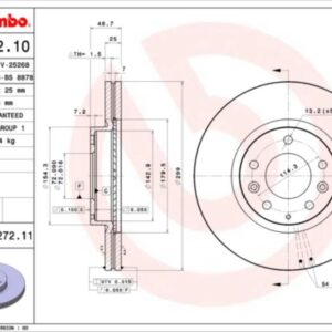 צלחת בלם מזדה 6 קדמי מ08 עד12 BREMBO
